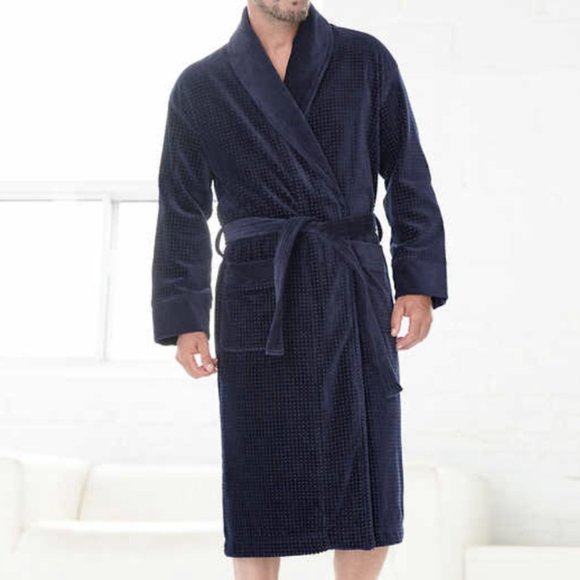 Majestic Terry Velour Waffle Knit Robe - Picture 1 of 4